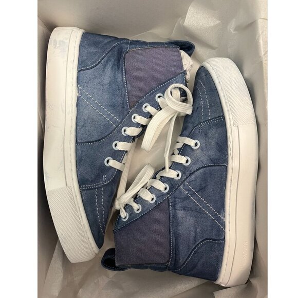 Thakoon Blue Custom Hand-Dyed High-Top Sneakers Tennis Shoes SZ 37 New In Box - Picture 12 of 12